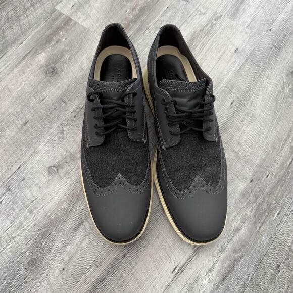 Cole Haan Original Grand.ØS Wingtip Oxfords Men Sz 11 GRAY Lace-Up Shoes C28861